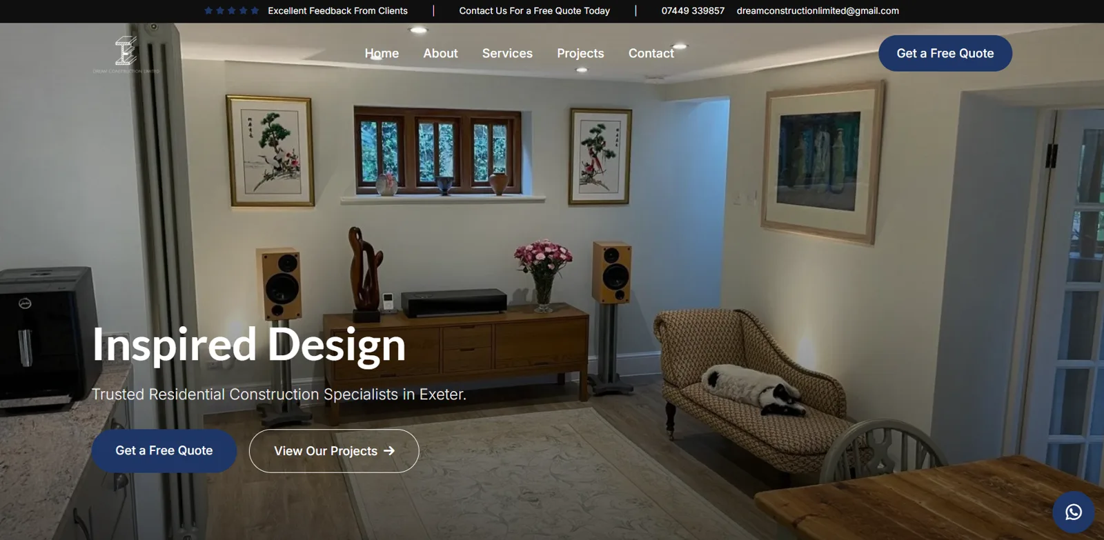 Dream Construction website