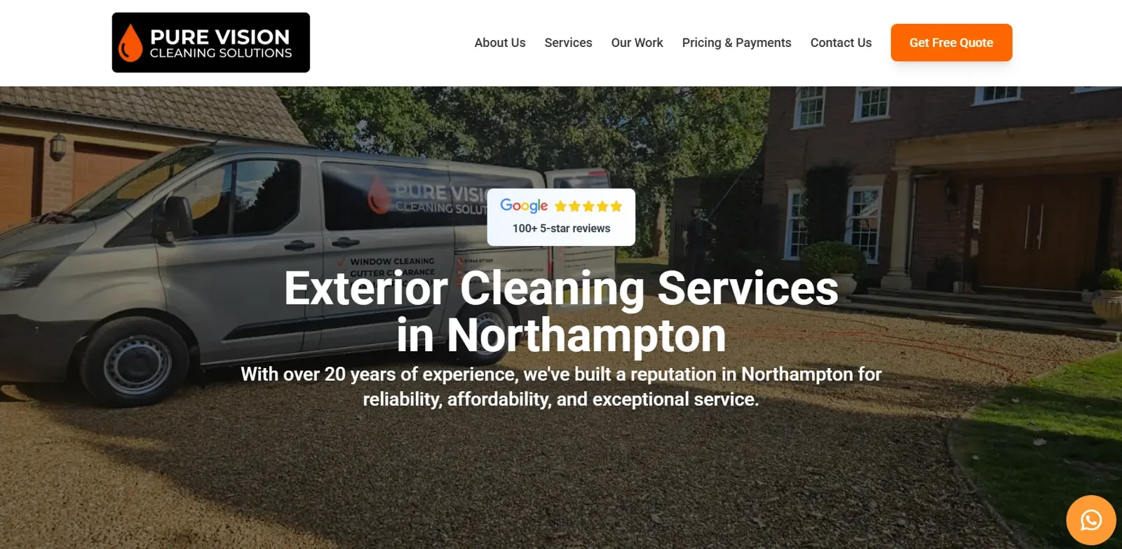 Pure Vision Cleaning Solutions website